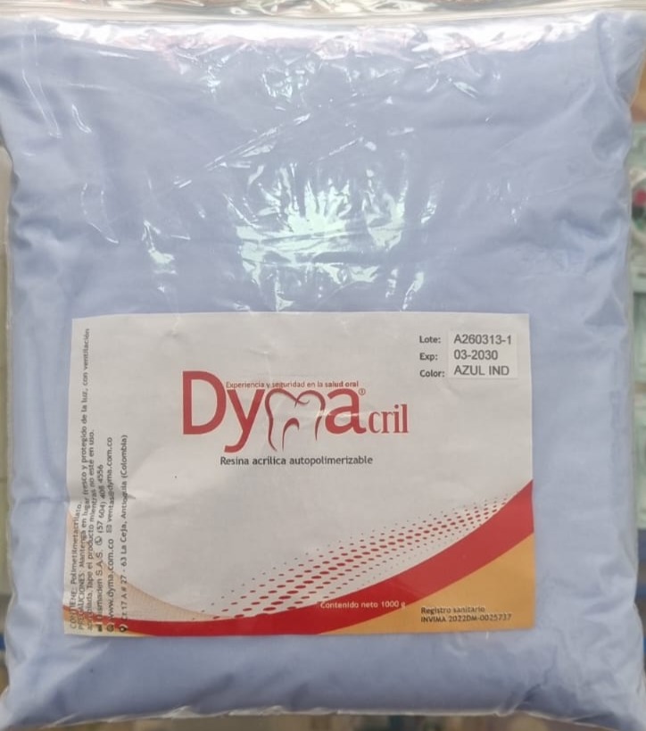 Acrílico dental Azul Dymacril® industrial para cubetas x 1000g 1 Acrílico dental Azul Dymacril® industrial para cubetas x 1000g